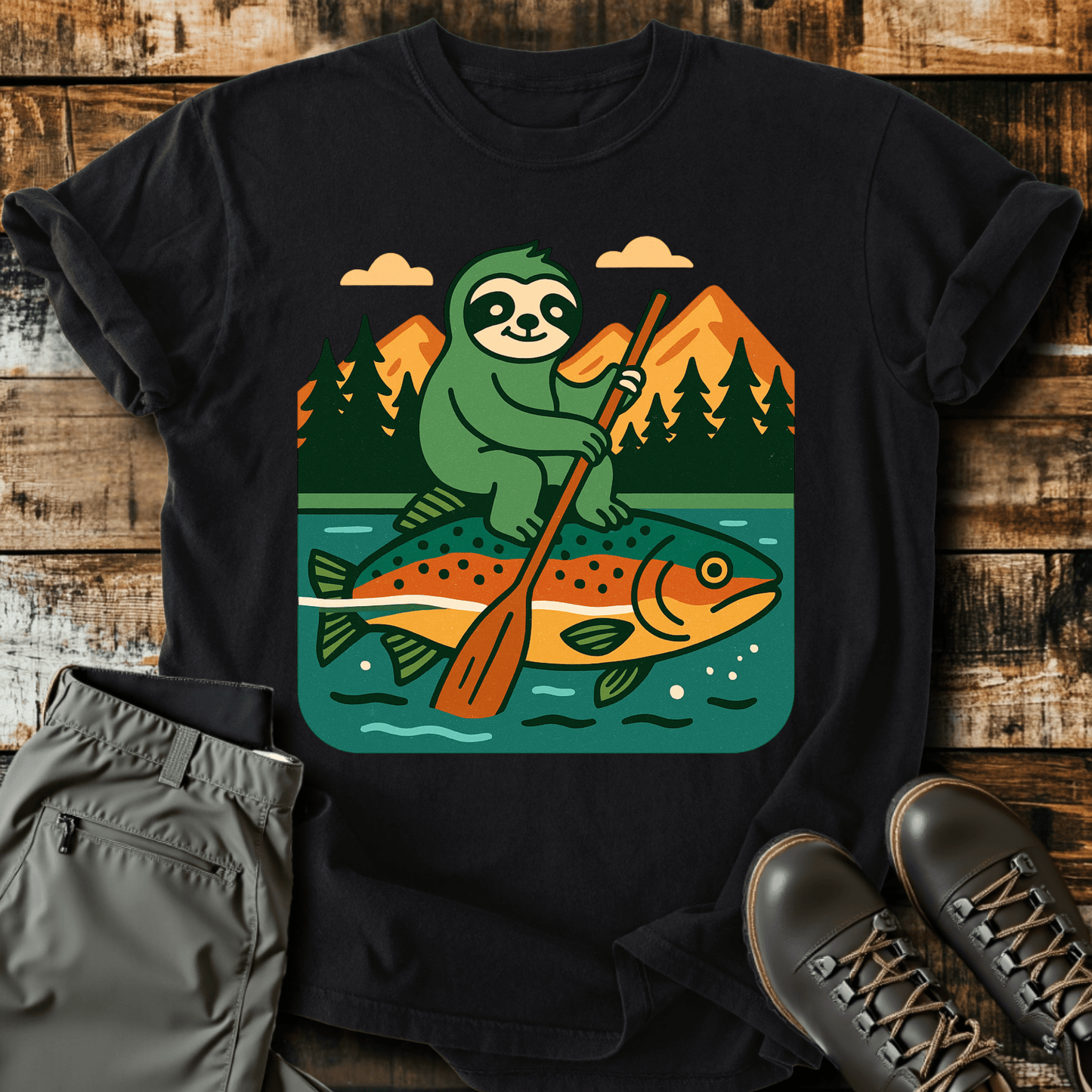 Kayaking Sloth T-Shirt