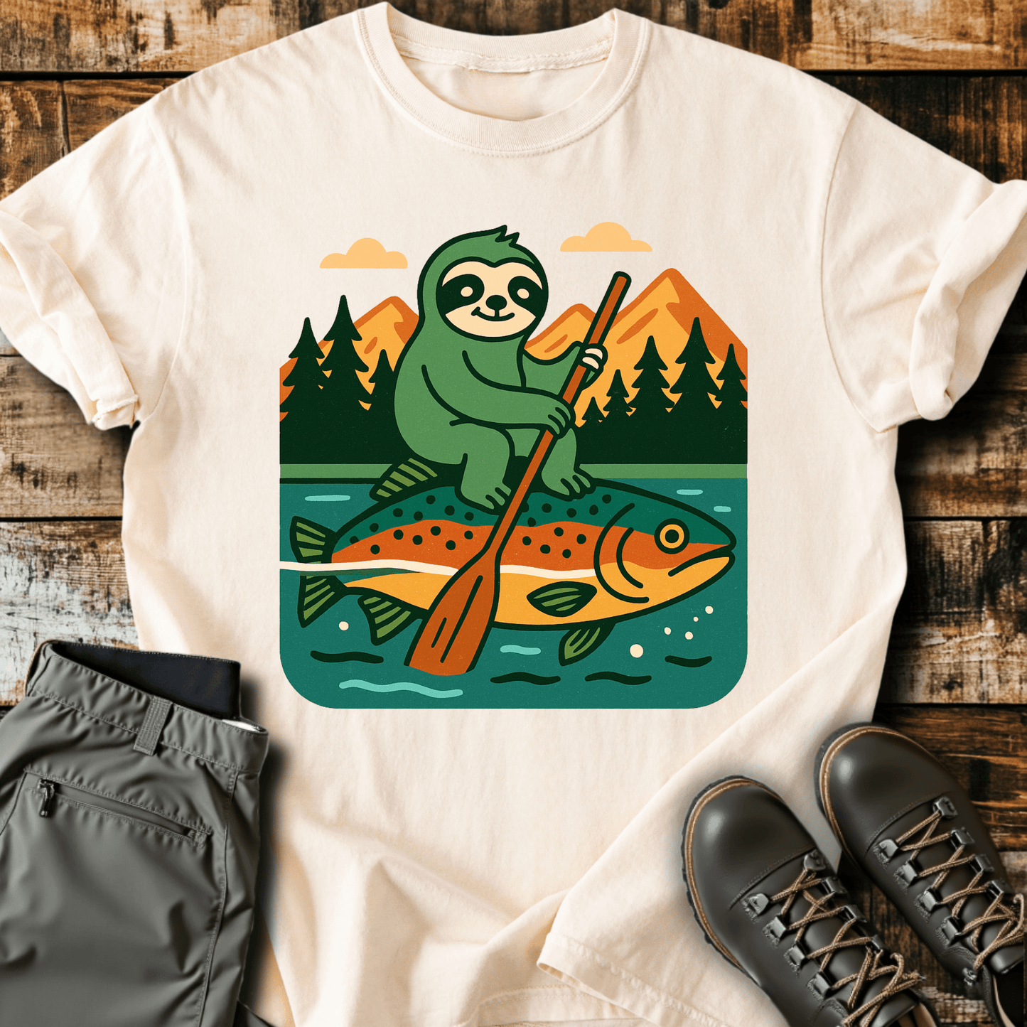 Kayaking Sloth T-Shirt