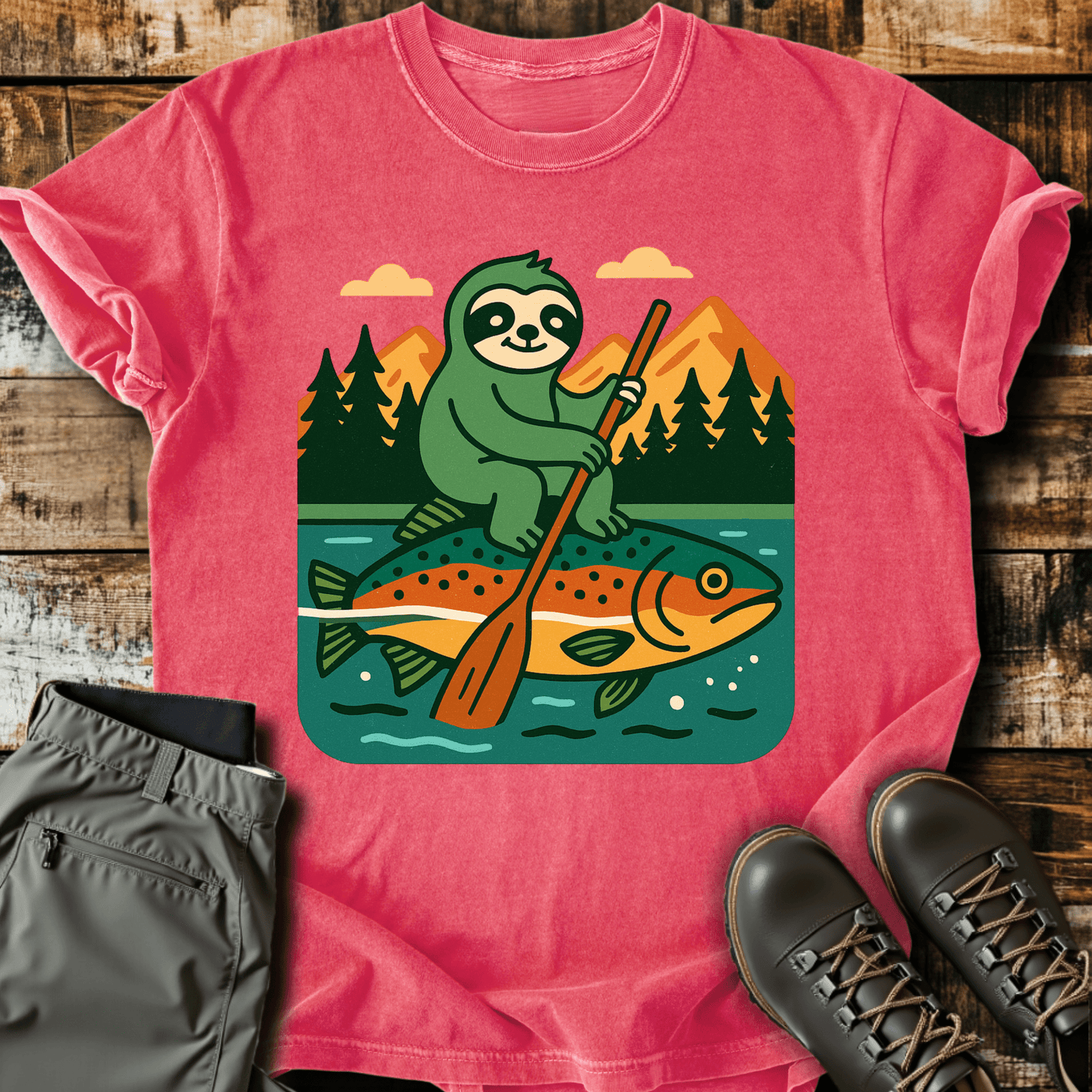 Kayaking Sloth T-Shirt
