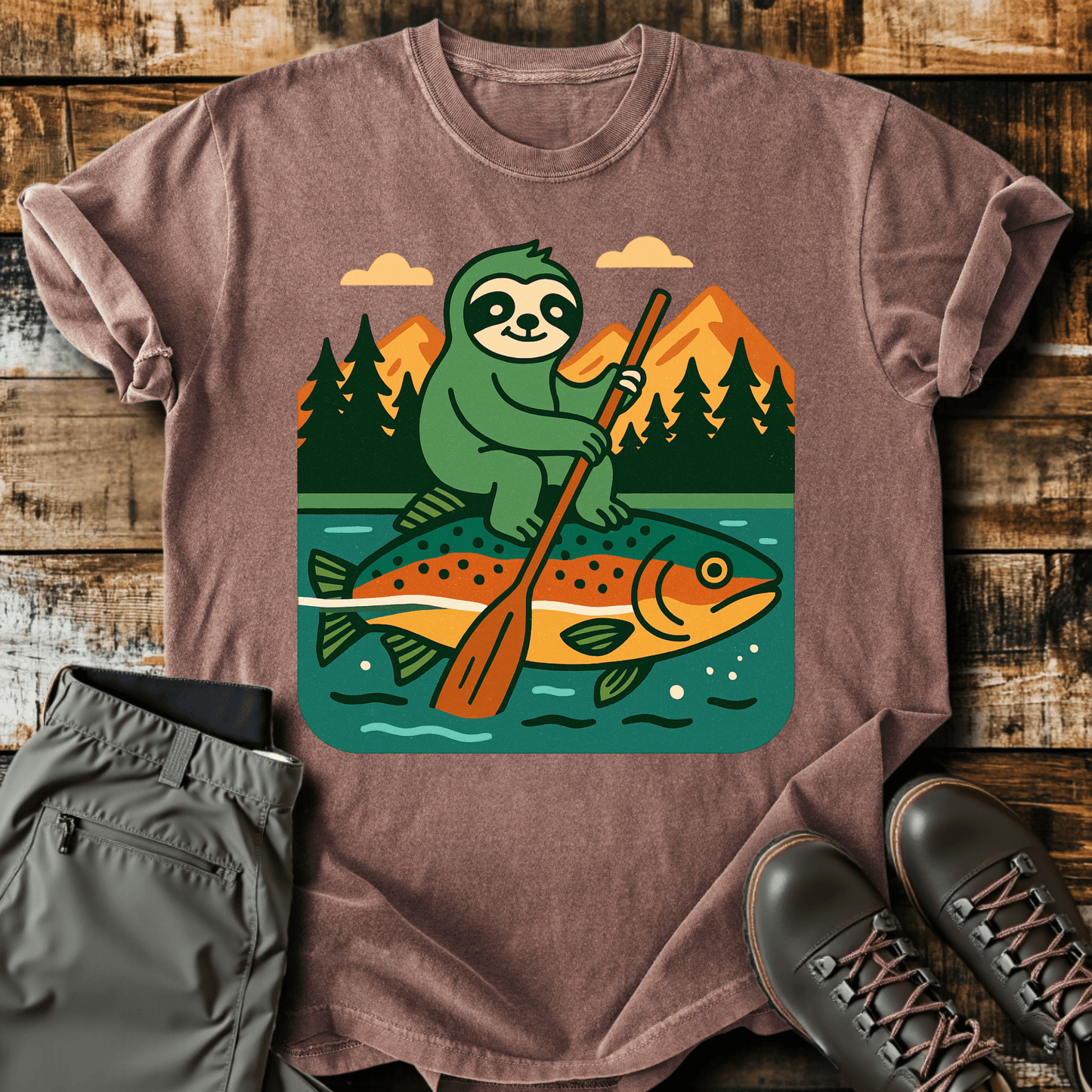 Kayaking Sloth T-Shirt