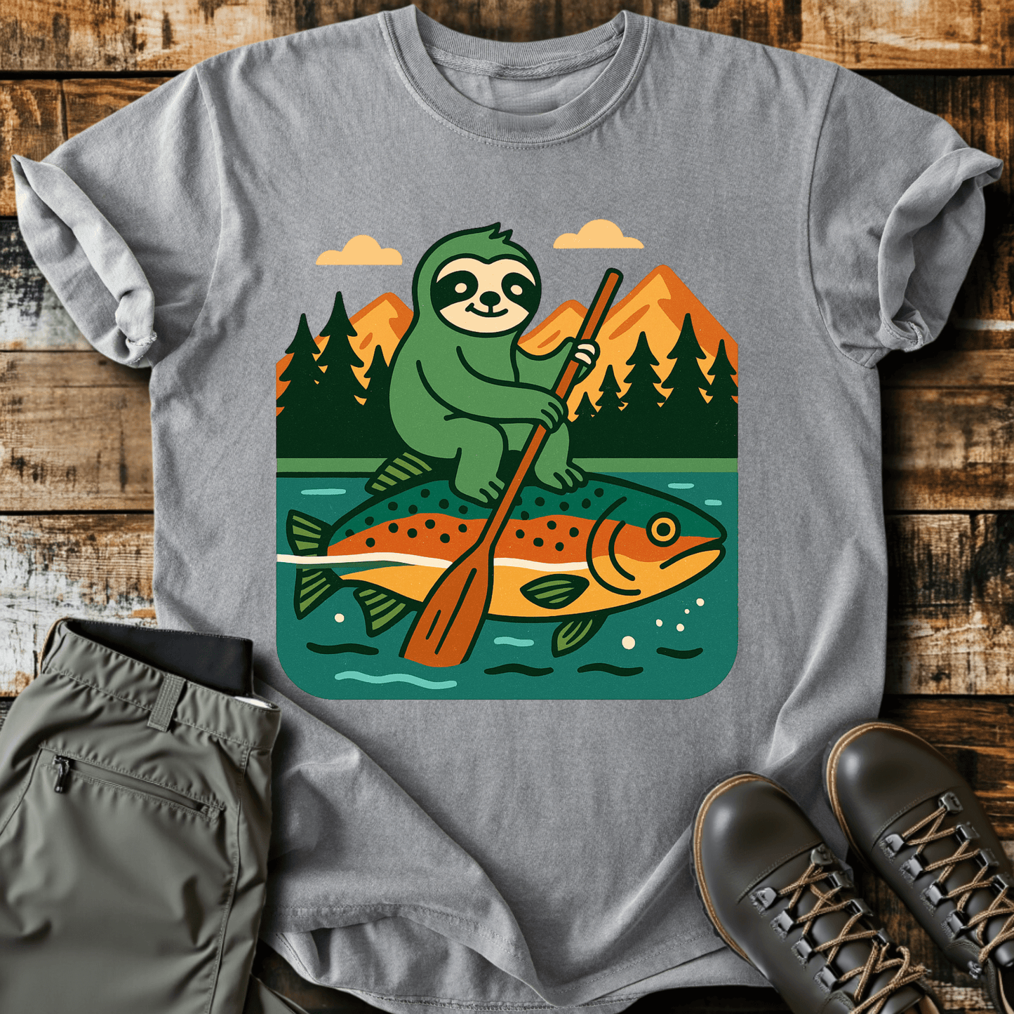 Kayaking Sloth T-Shirt
