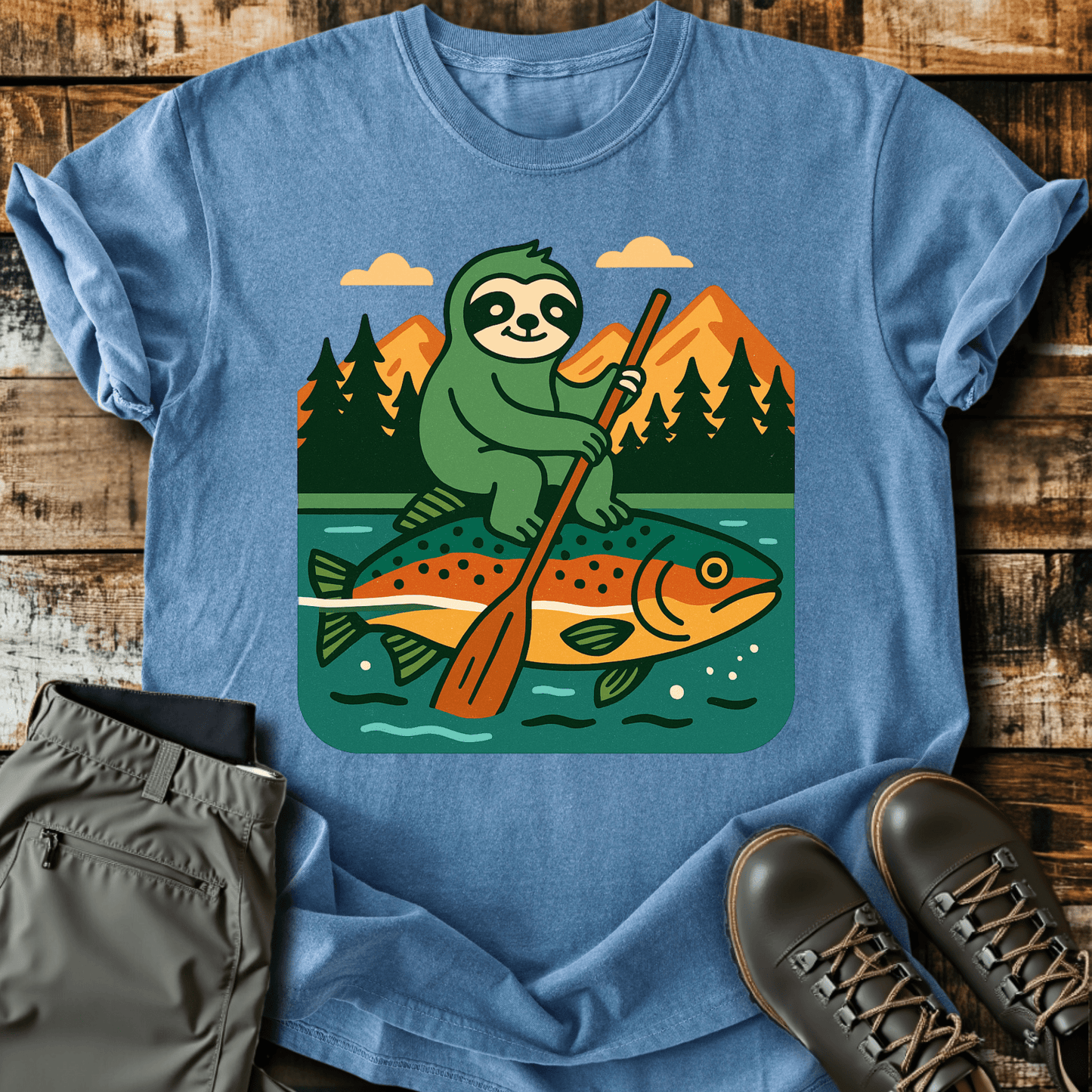 Kayaking Sloth T-Shirt