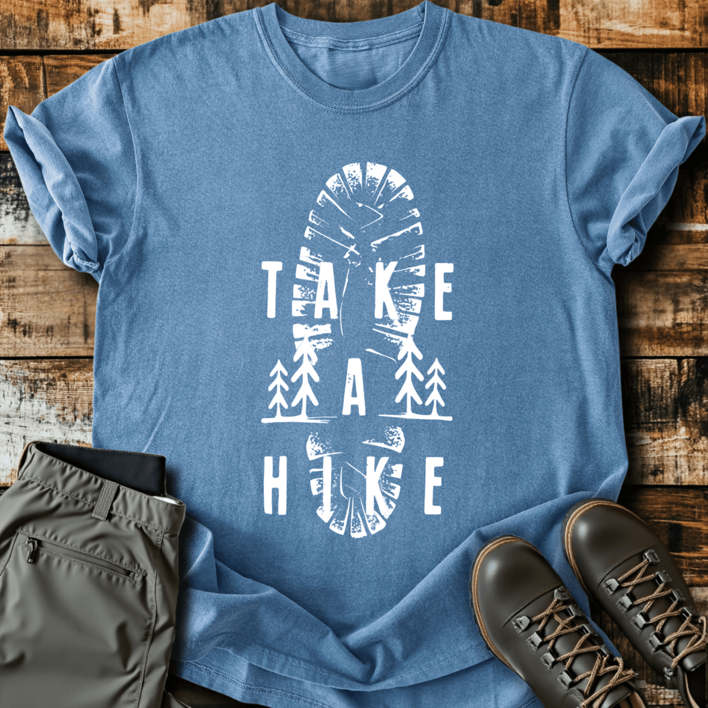 Take A Hike Boot Print T-shirt