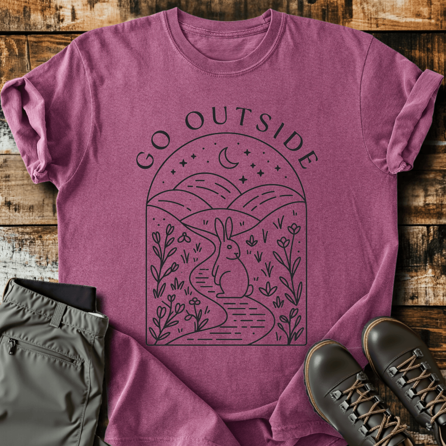 Go Outside Bunny T-shirt