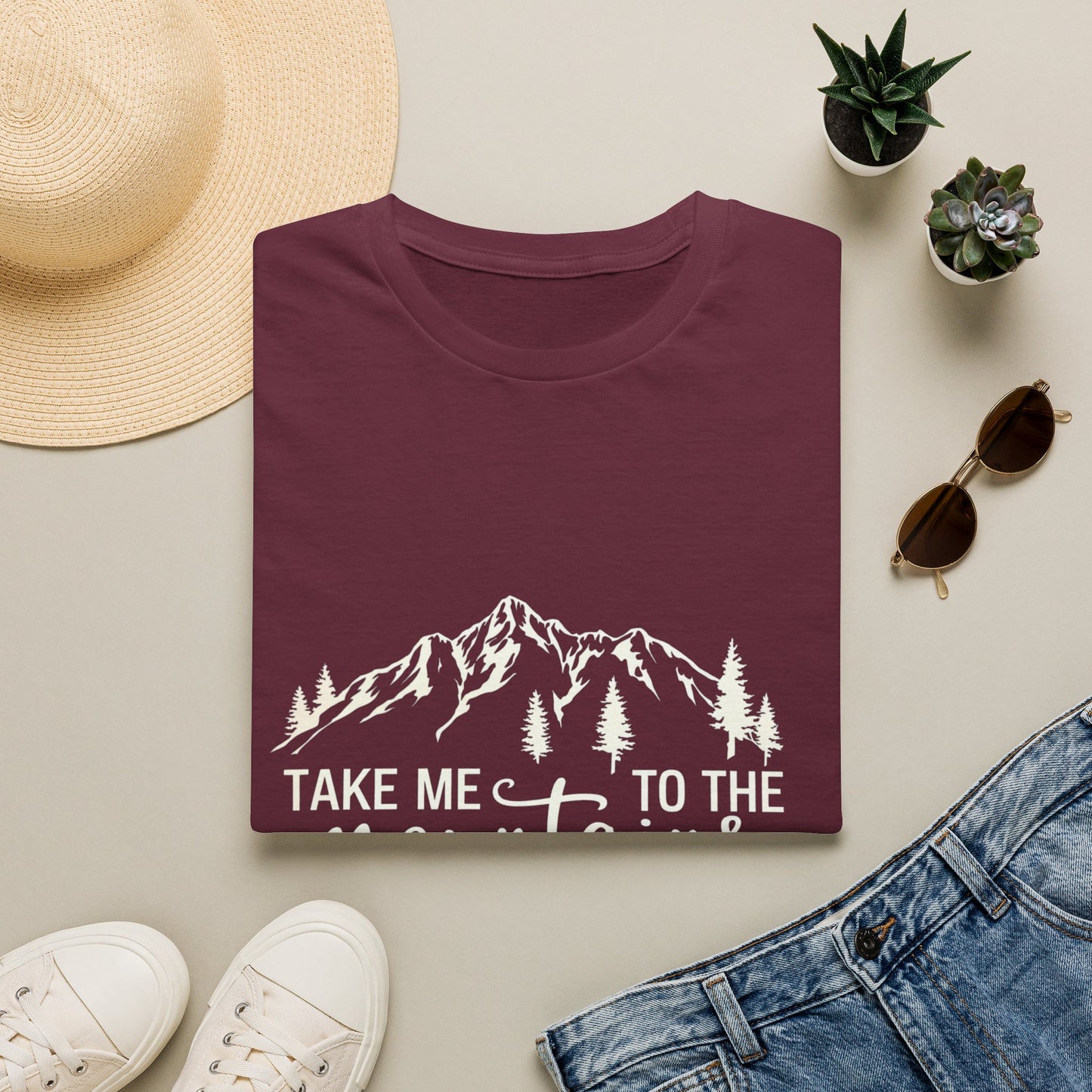 Take Me To The Mountains Script T-Shirt
