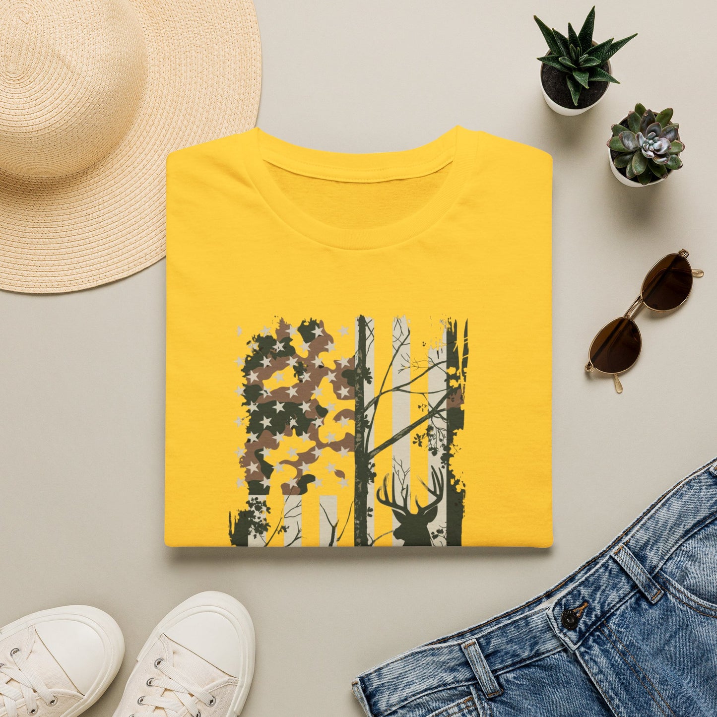 Stag American Flag T-Shirt