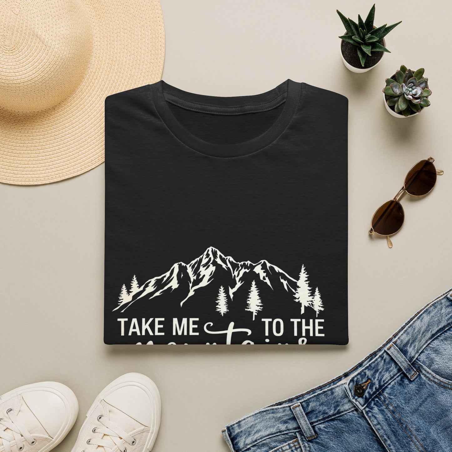 Take Me To The Mountains Script T-Shirt