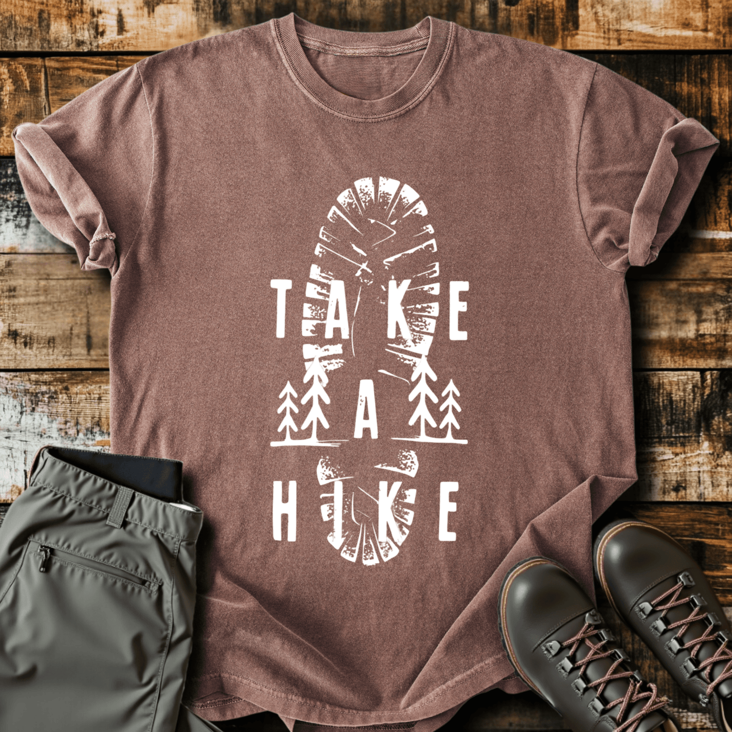 Take A Hike Boot Print T-shirt