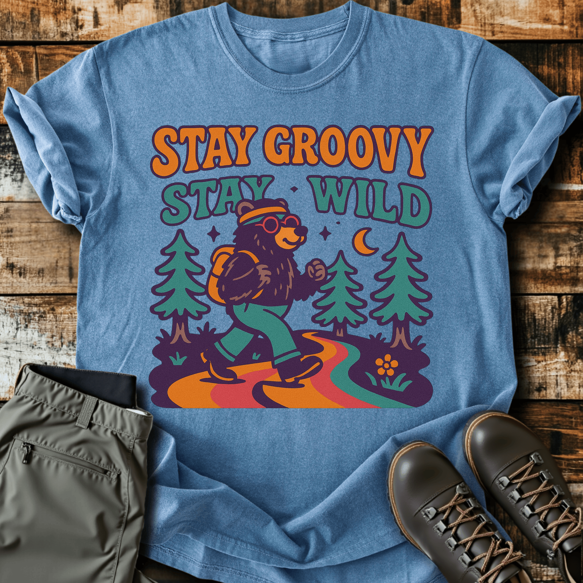 Stay Groovy T-Shirt – Sloth Hiking Club