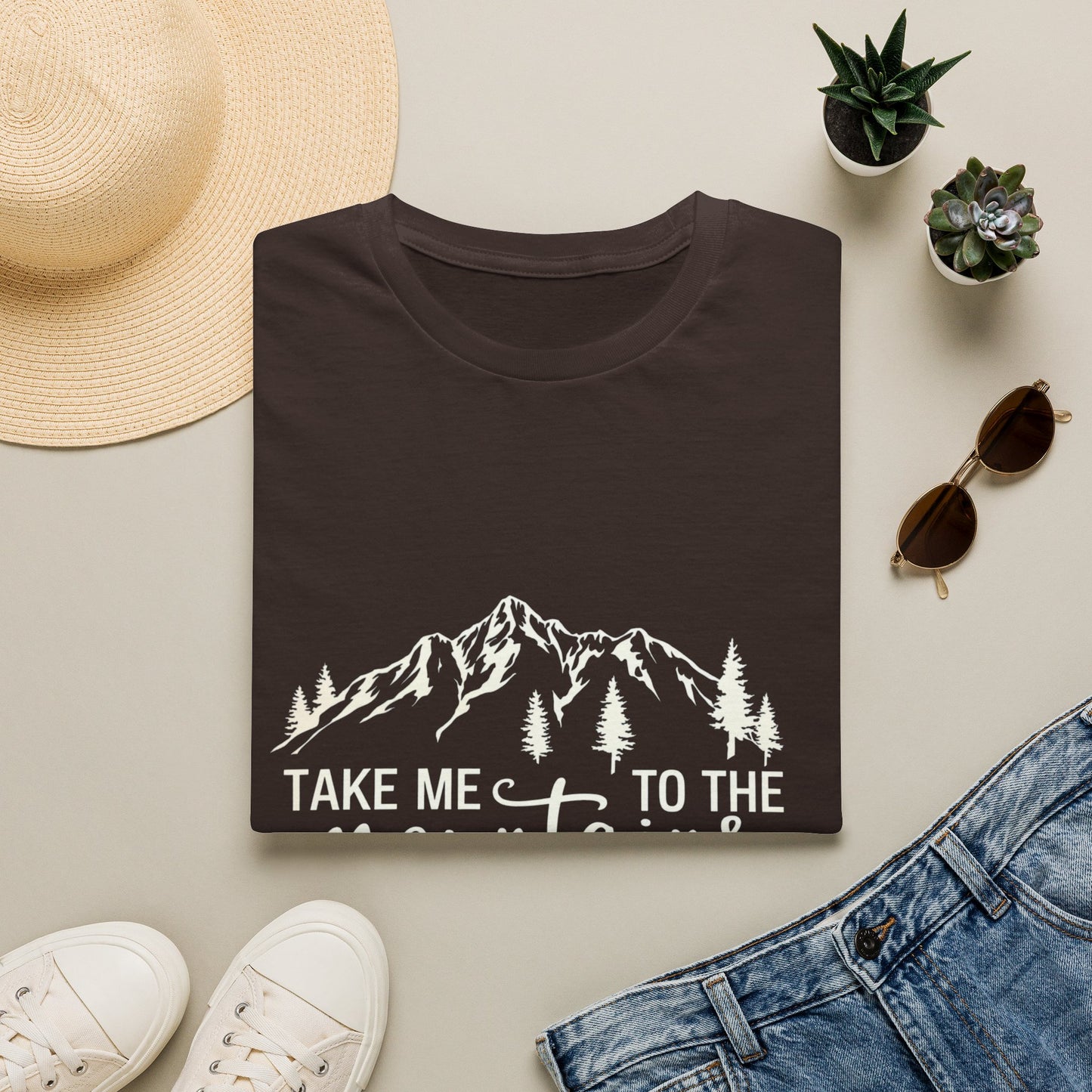 Take Me To The Mountains Script T-Shirt