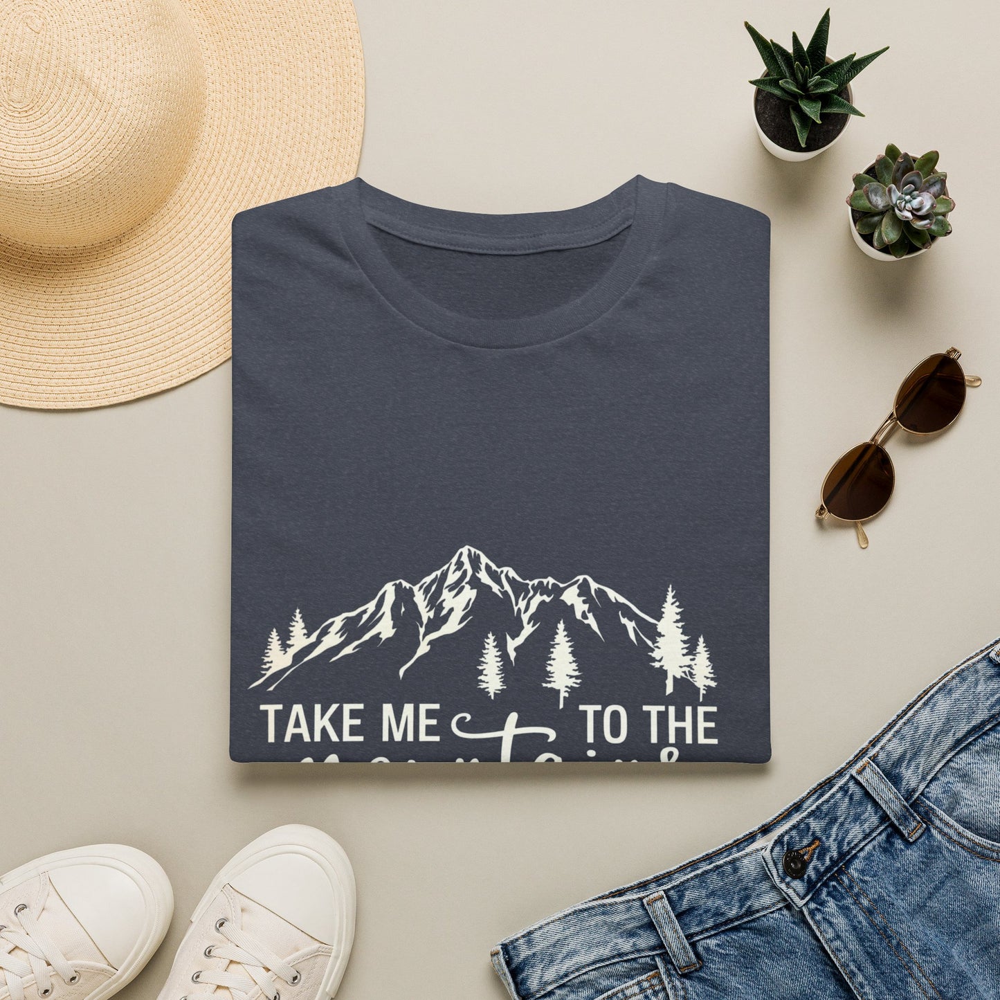 Take Me To The Mountains Script T-Shirt