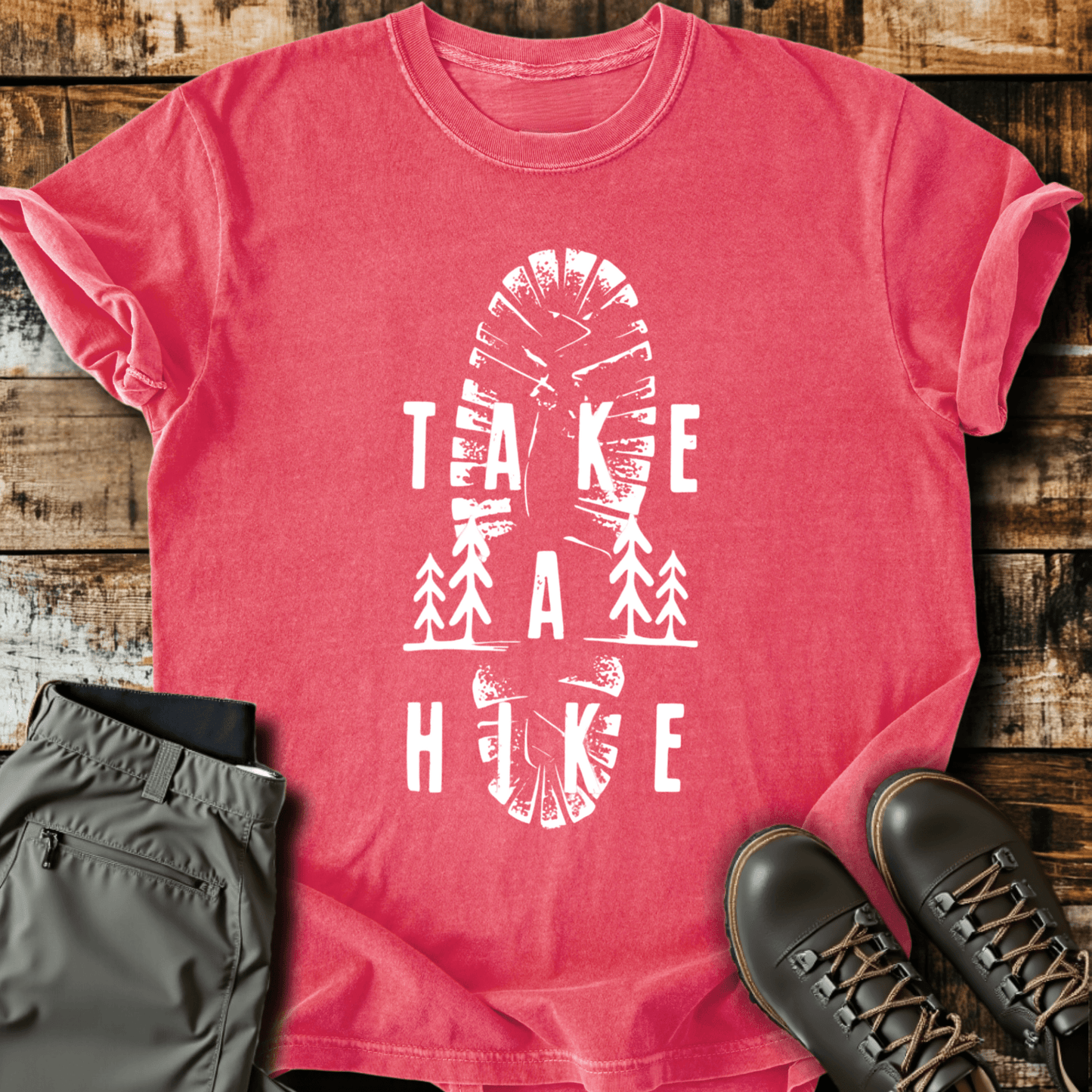 Take A Hike Boot Print T-shirt