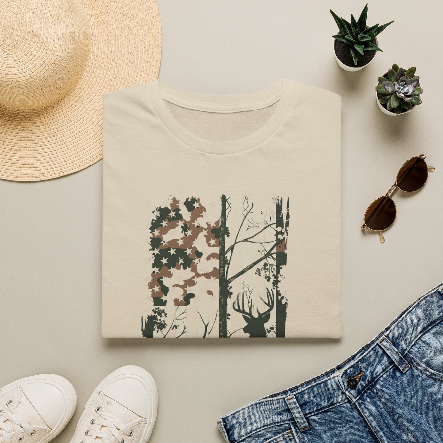 Stag American Flag T-Shirt