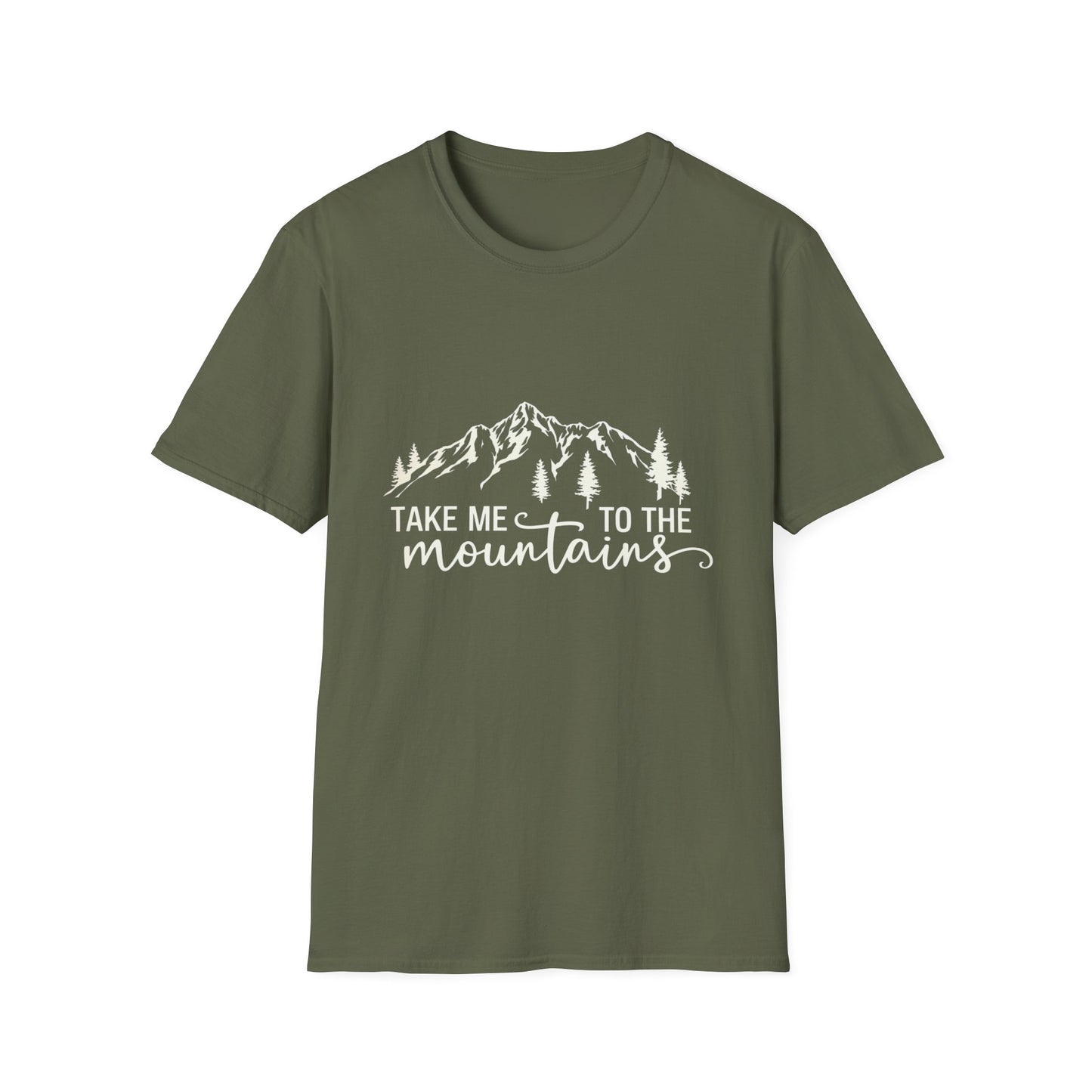 Take Me To The Mountains Script T-Shirt