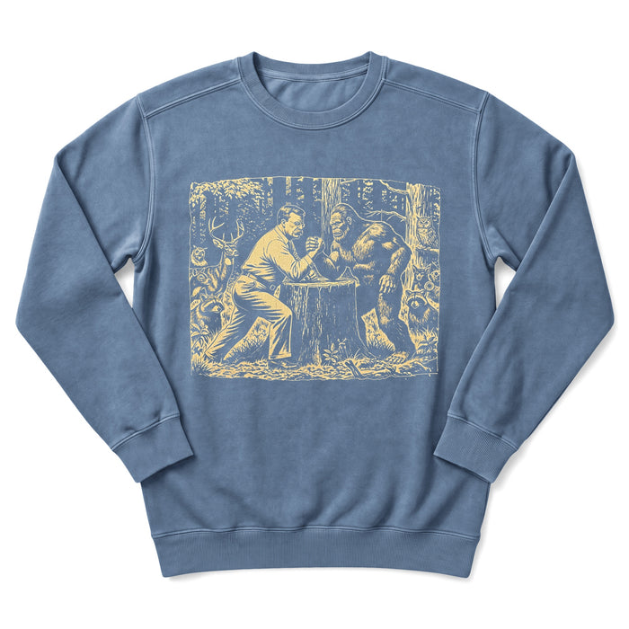 Teddy & Bigfoot Arm Wrestling Sweatshirt