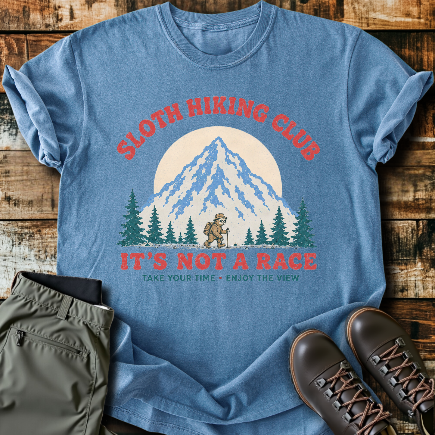 Sloth Hiking Club — blue jean