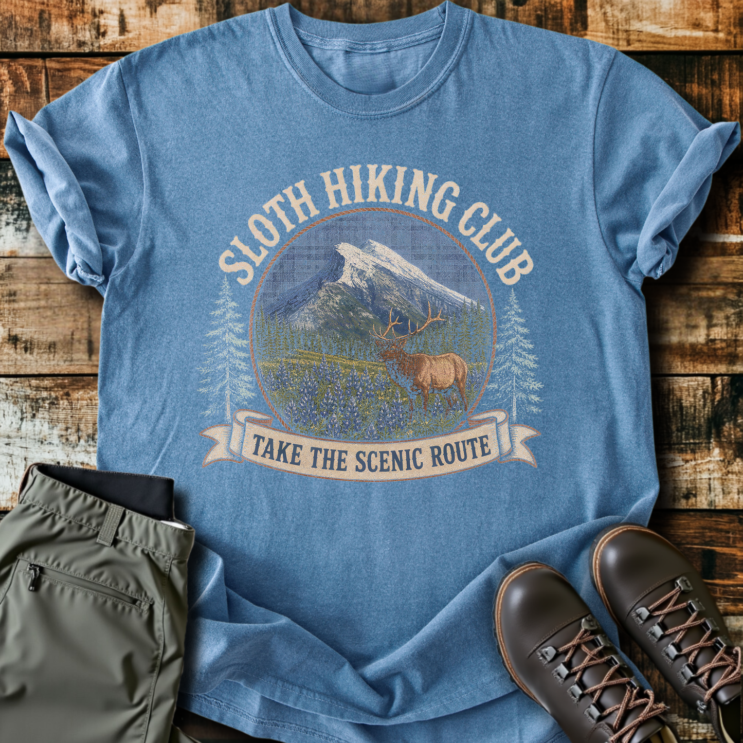 Sloth Hiking Club — blue jean