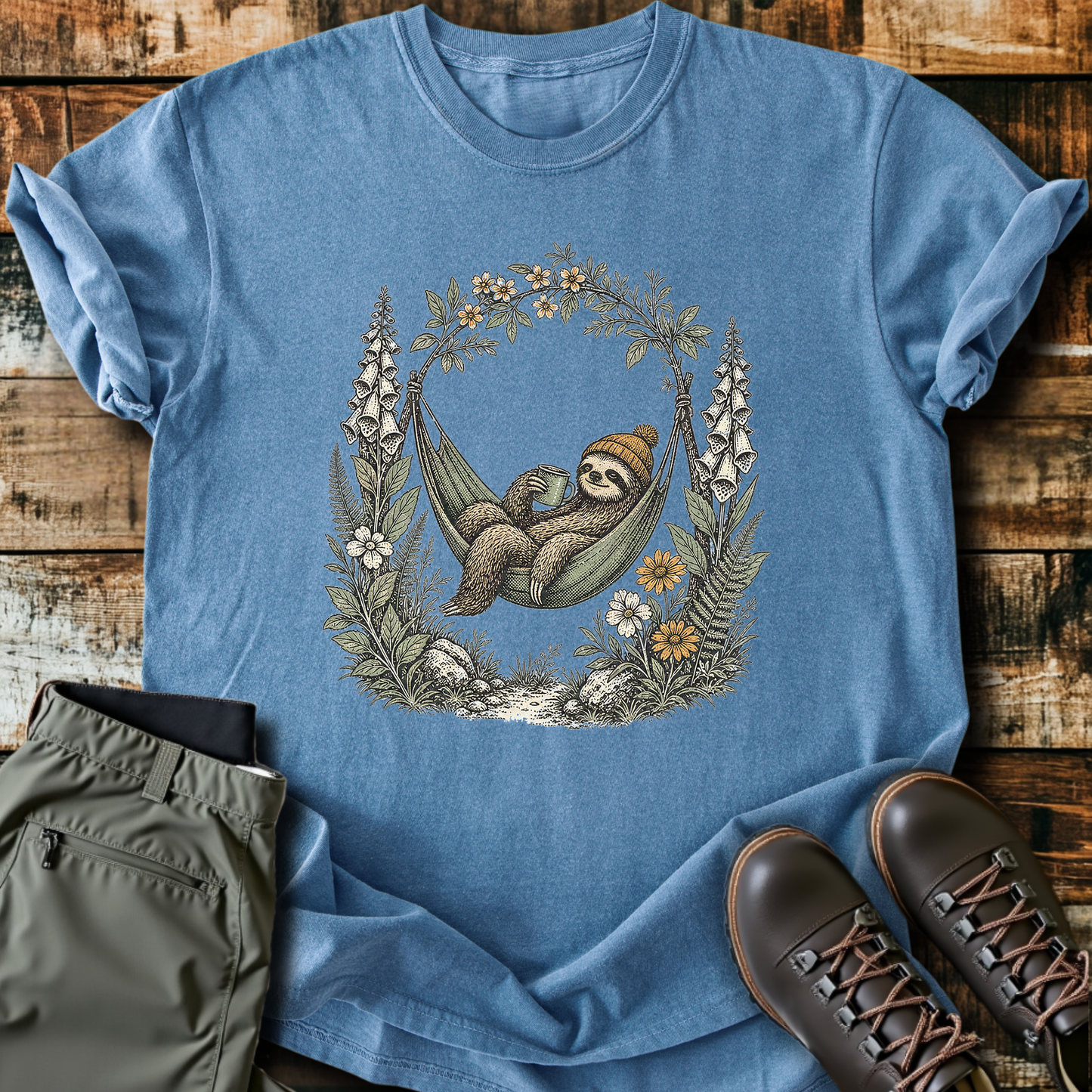 Sloth Hiking Club — blue jean
