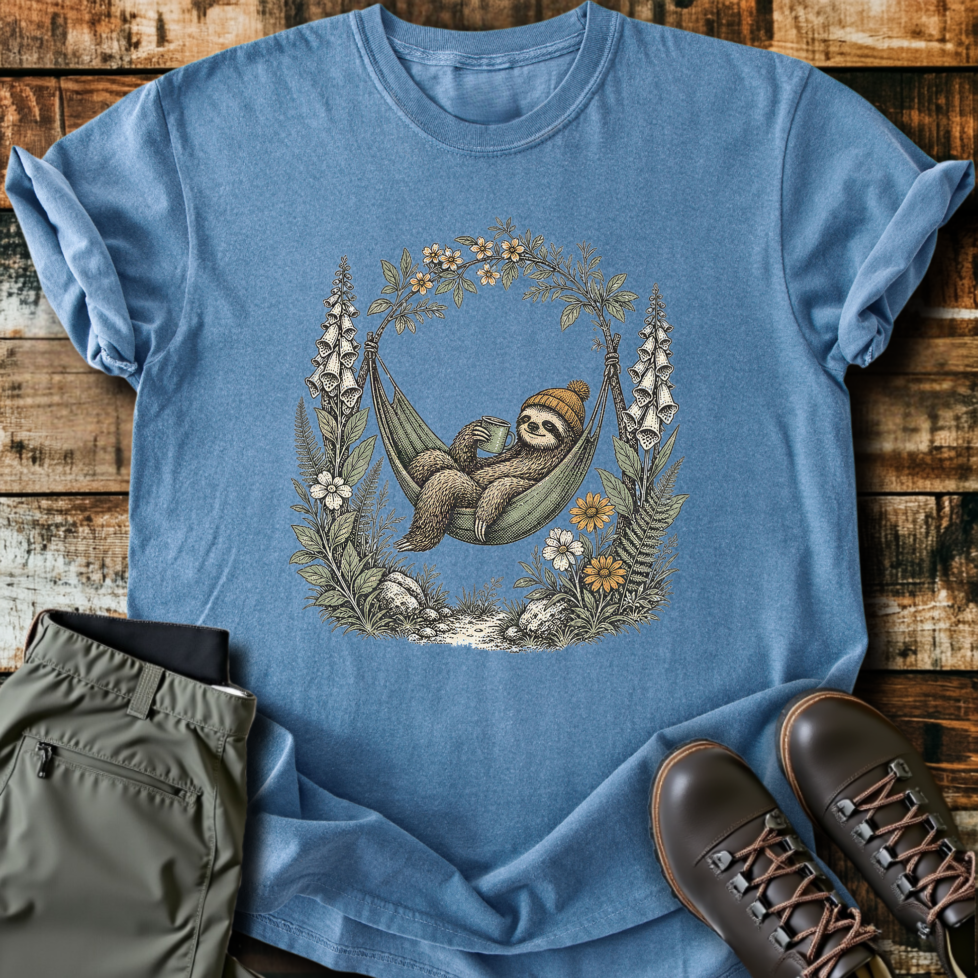 Sloth Hiking Club — blue jean