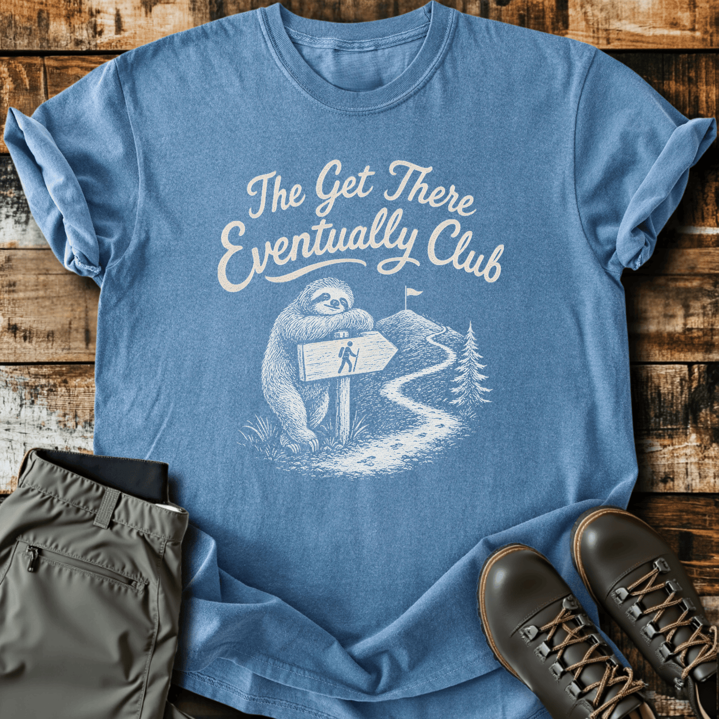 Sloth Hiking Club — blue jean