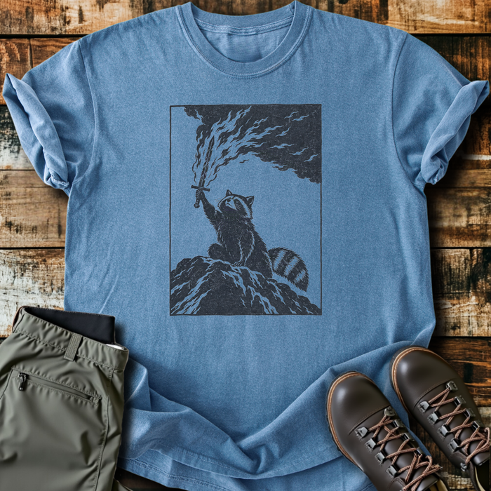 Raccoon With A Flaming Sword T-Shirt