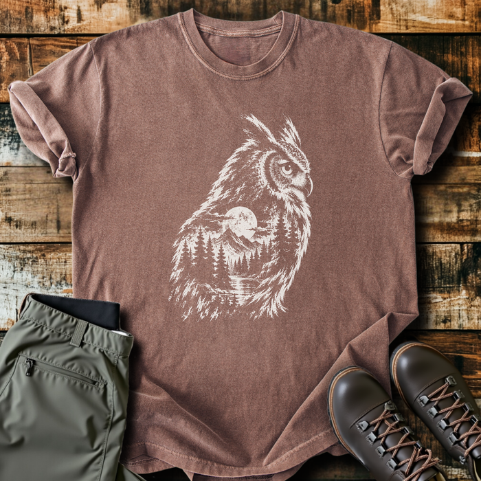 Owl Forest Double Exposure T-Shirt