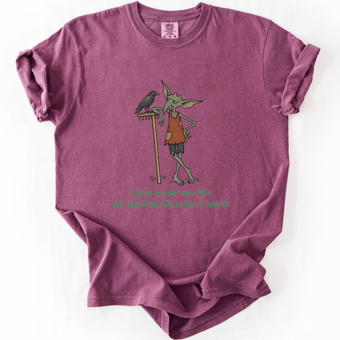 I Have A Rich Inner Life And Questionable Outdoor Habits T-Shirt